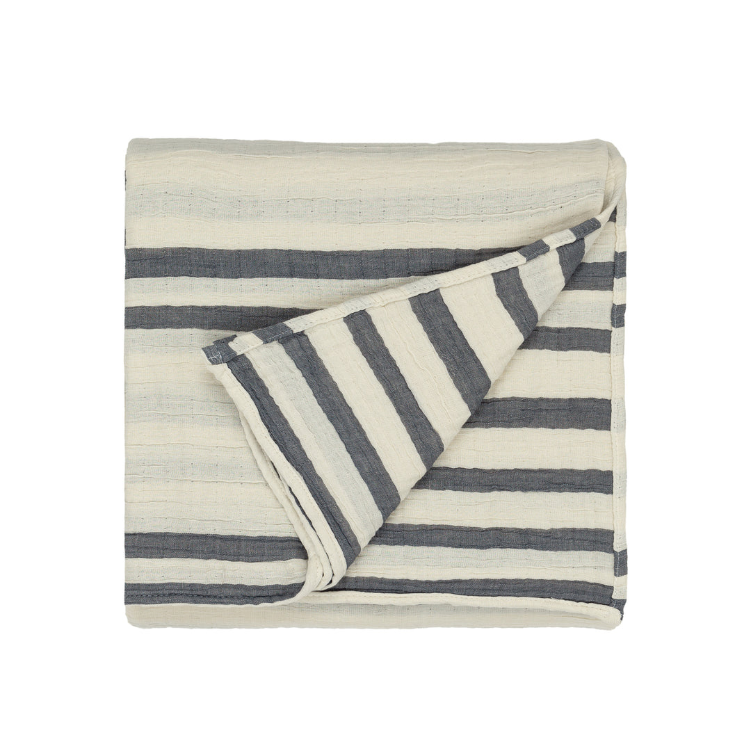 Woven Stripe 140x220 Bedspread Dusk Blue - image 3