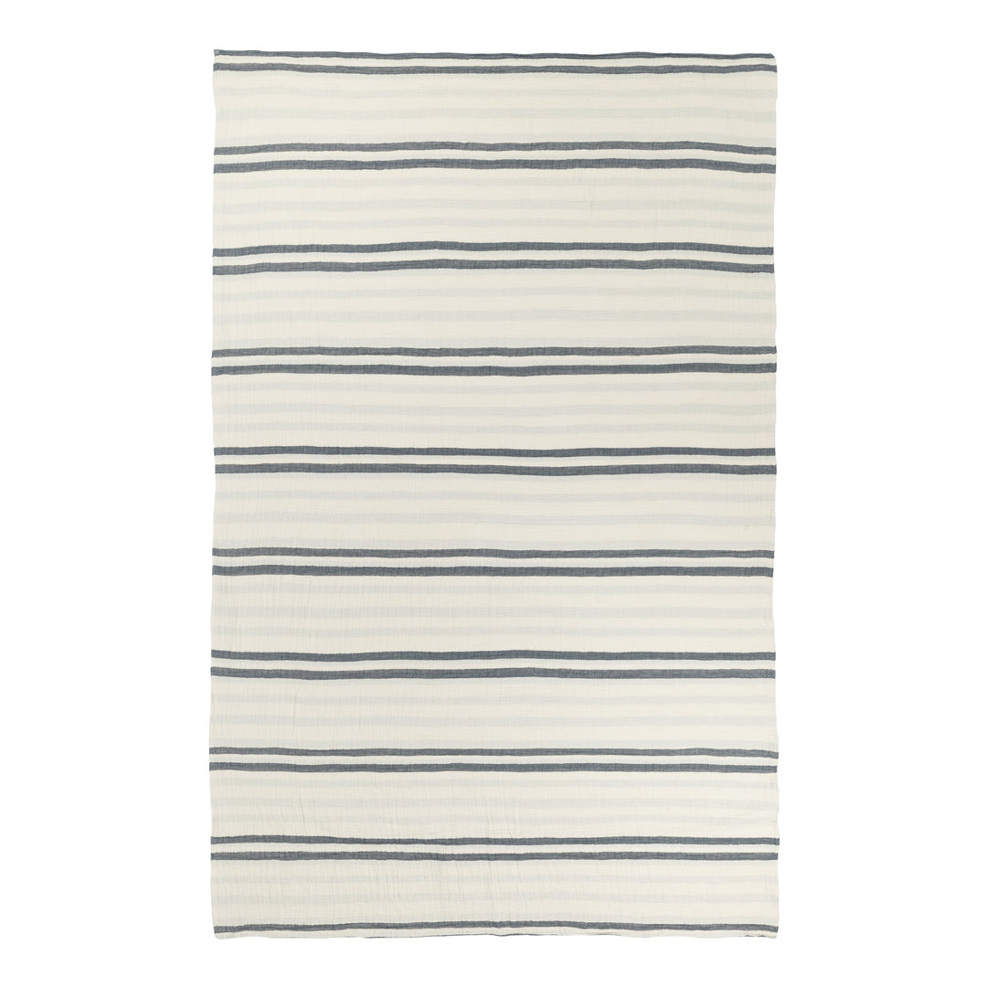 Woven Stripe 140x220 Bedspread Dusk Blue - image 5