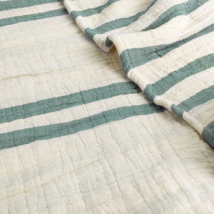 Woven Stripe 140x220 Bedspread Eucalyptus - image 7
