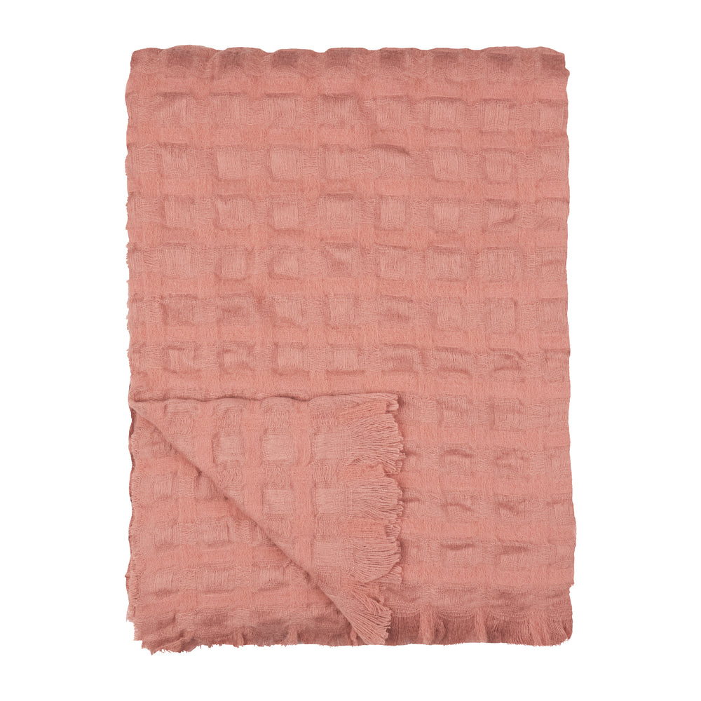 Walton Waffle 130x180 Throw Rose - image 2