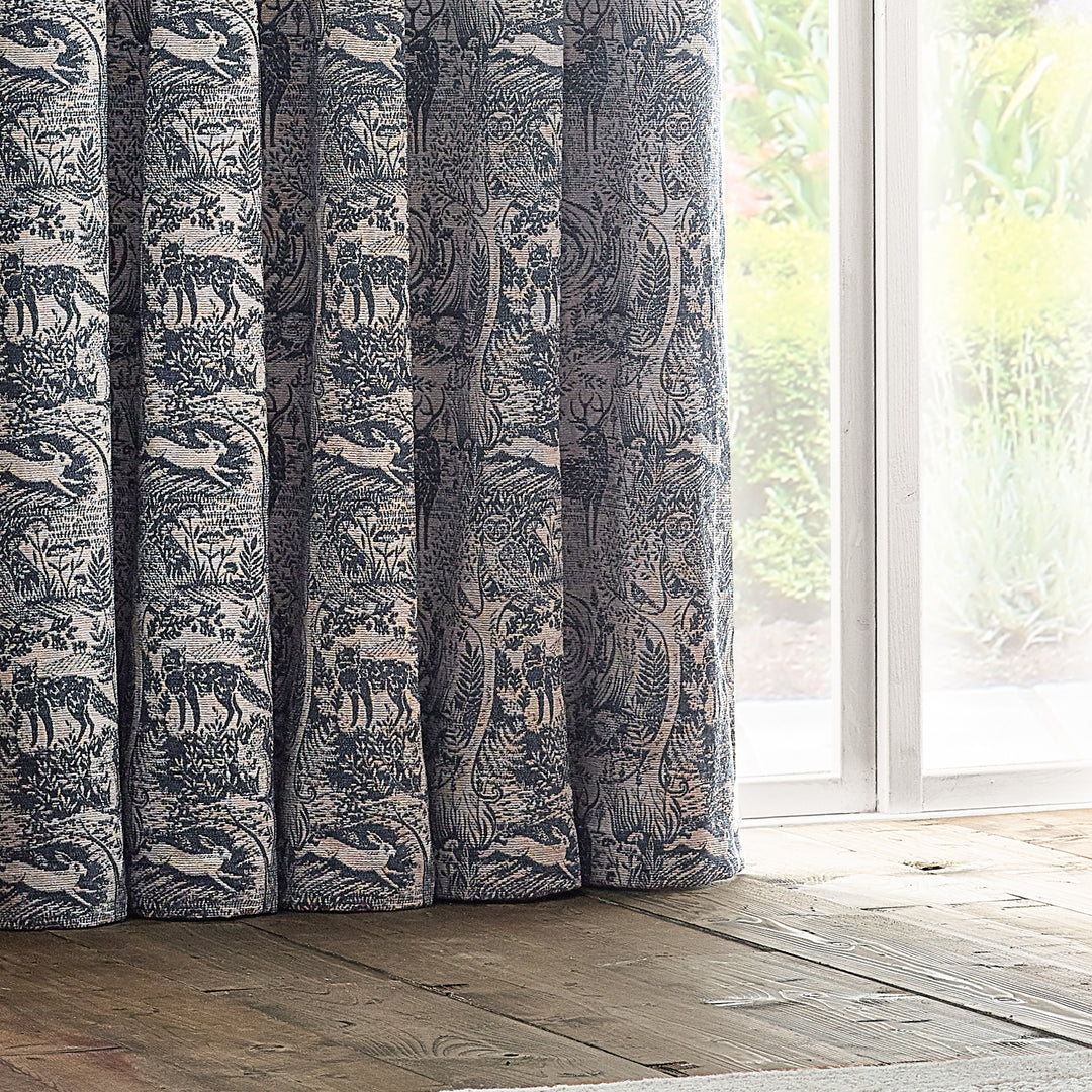 WINTER WOODS 228X228 EYELET CURTAINS MIDNIGHT