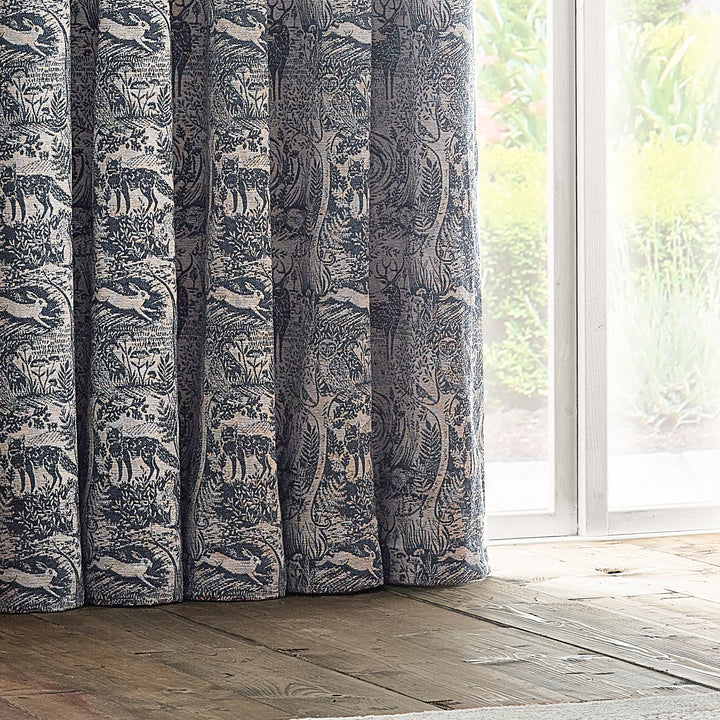 WINTER WOODS 228X228 EYELET CURTAINS MIDNIGHT