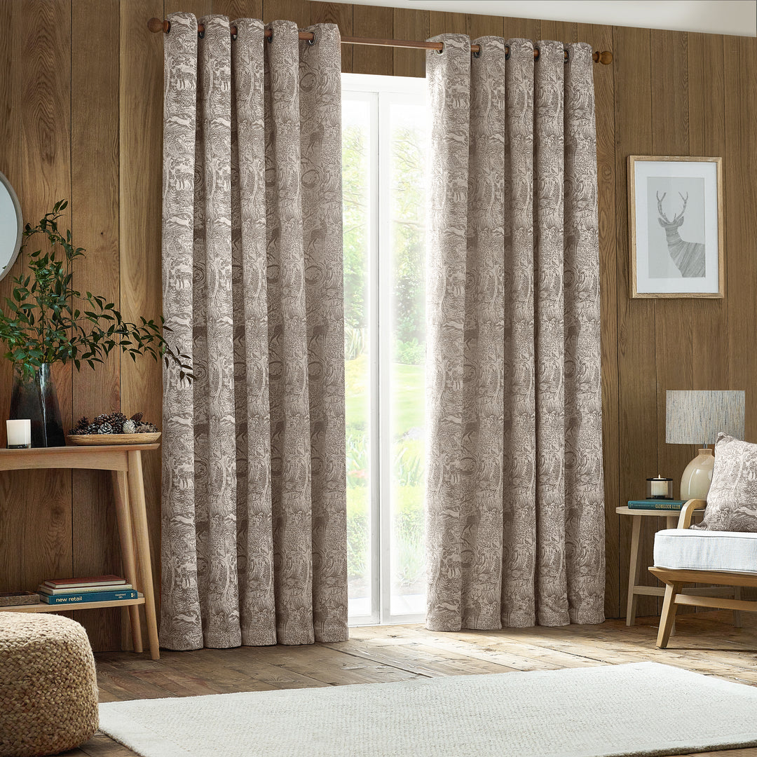 Winter Woods 228x228 Eyelet Curtains Taupe - image 6