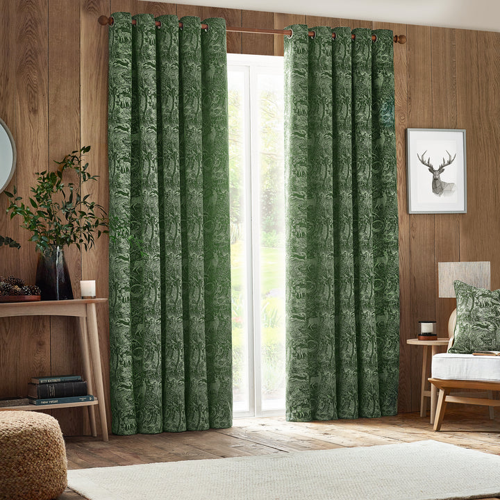 Winter Woods 228x182 Eyelet Curtains Emerald - image 6