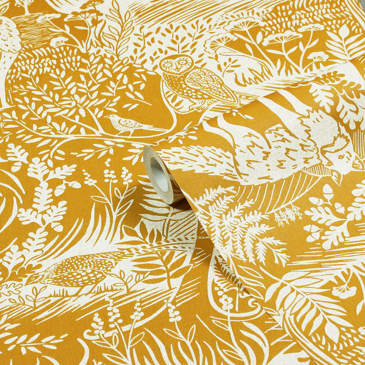 WINTER WOODS WALLPAPER OCHRE