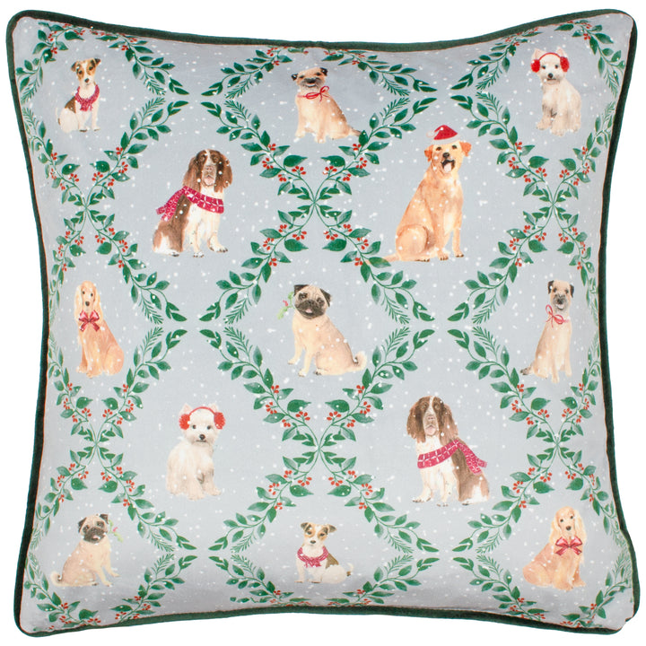 CHRISTMAS DOG FRIENDS 43X43 CUSHION CASE MULTI