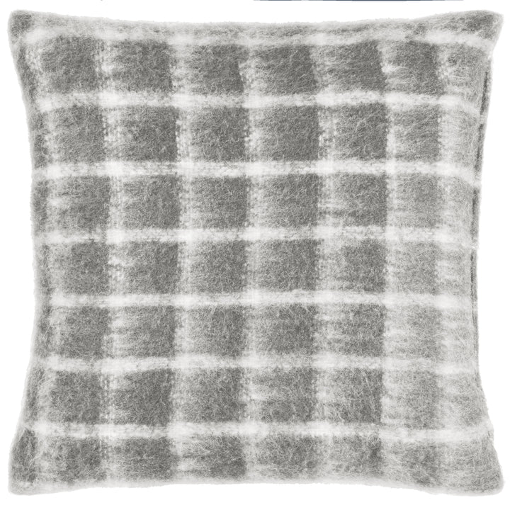 YARROW CHECK 45X45 CUSHION CASE FLINT GREY
