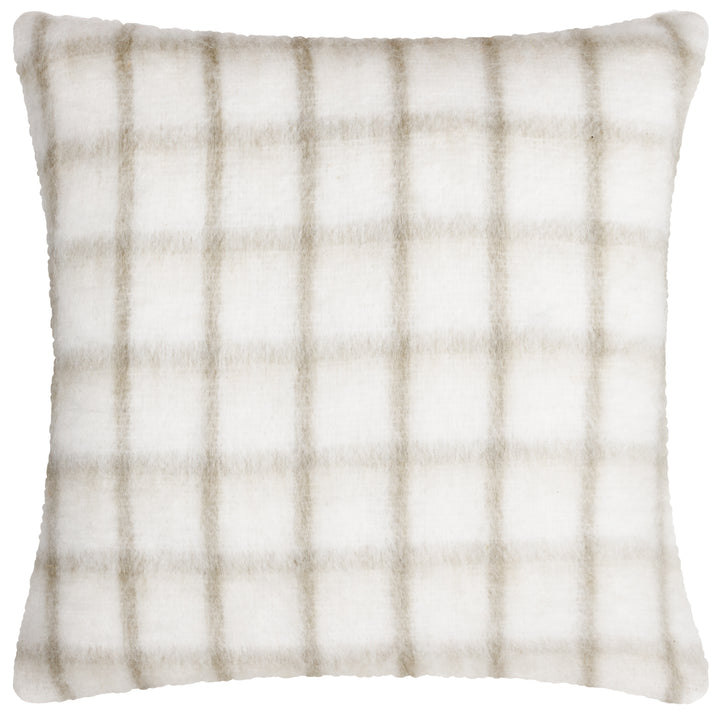 YARROW CHECK 45X45 CUSHION CASE NATURAL/BISCUIT