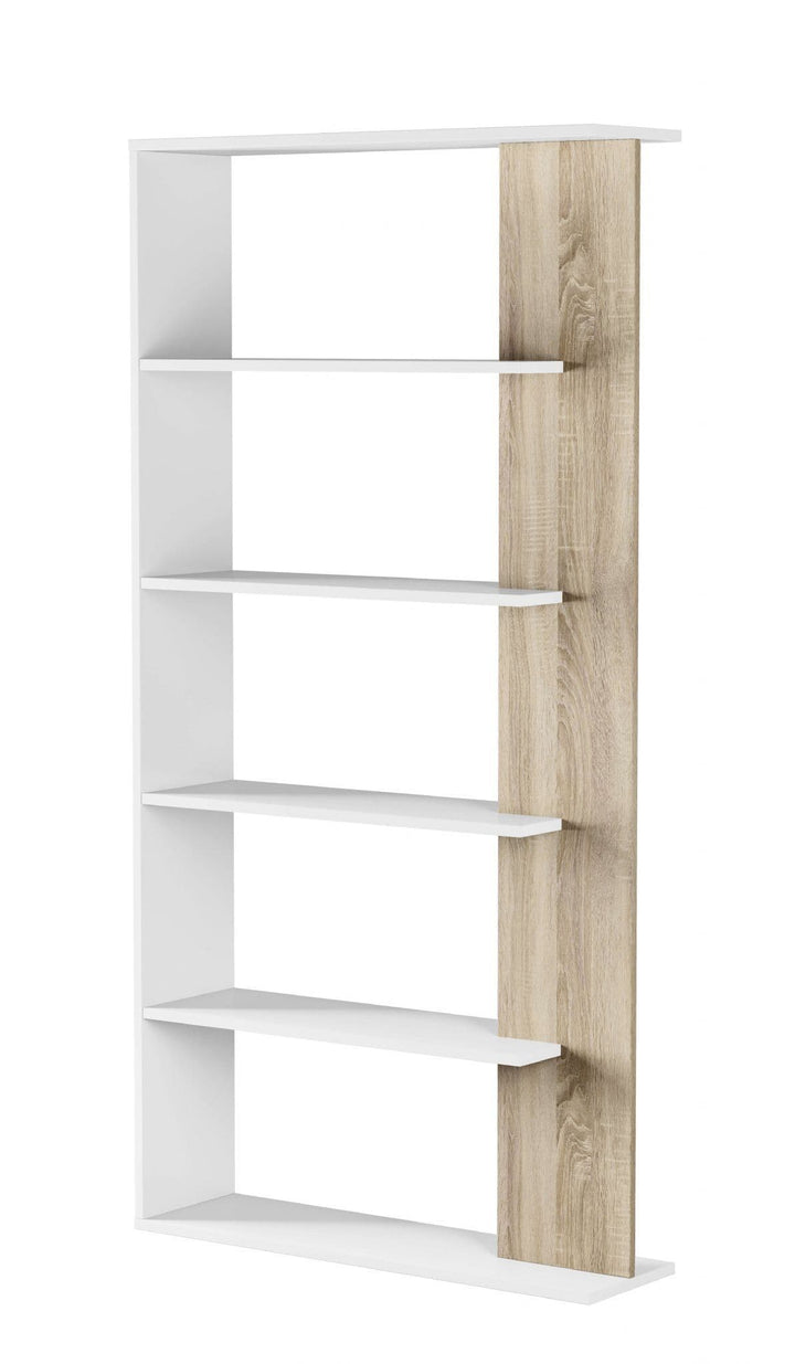 Rose White and Oak Effect Bookcase