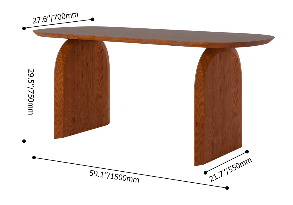 Grainy Oval Shapped Dining Table