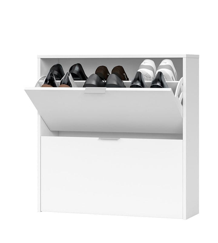 Rose Matt White 2 Drawer Shoe Cabinet