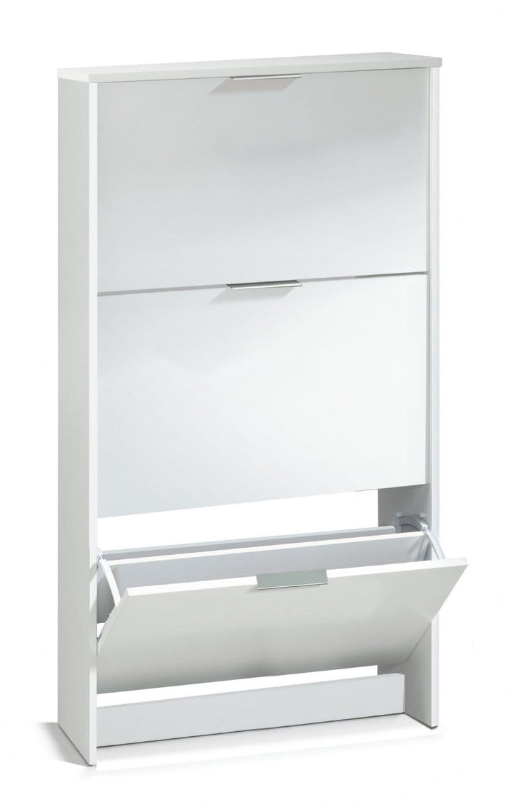 Rose Matt White 3 Drawer Shoe Cabinet