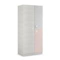 Rose Grey And Pink 3 Door Slim Narrow Wardrobe