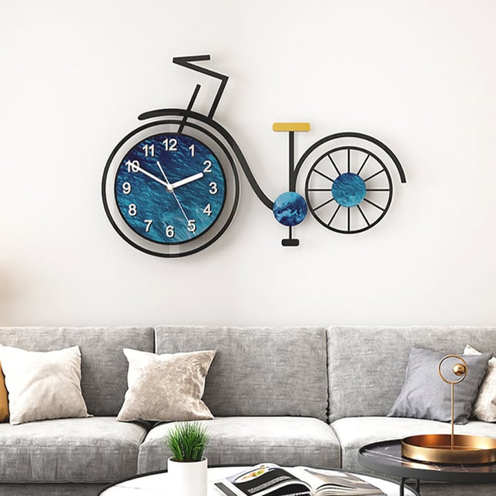 3D Acrylic Silent Large Bicycle Wall Clock 625mm