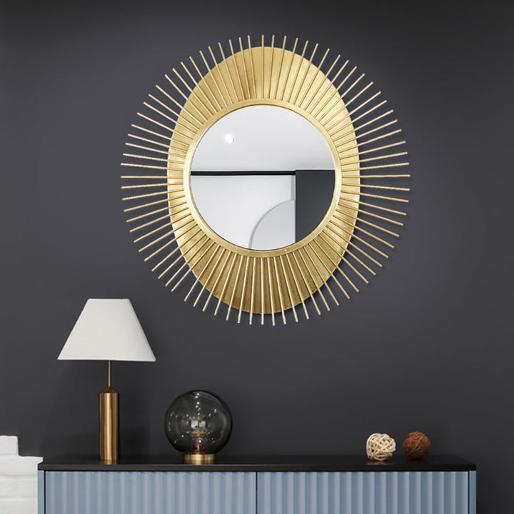 Sunburst Gold Metal Wall Mirror