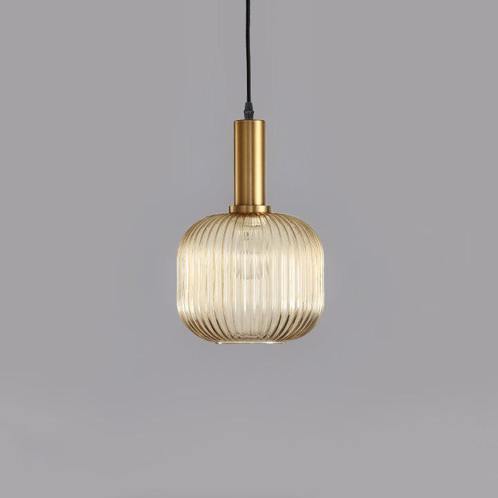 Gold Metal Lantern-Shaped Pendant Light