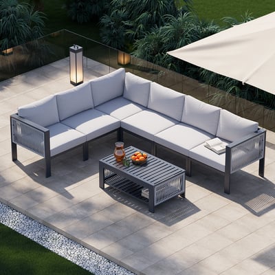 Coral 6 Seater L Shape Outdoor Sofa Set