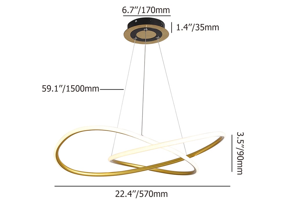 Gold Circle Pendant Light LED Ceiling Light