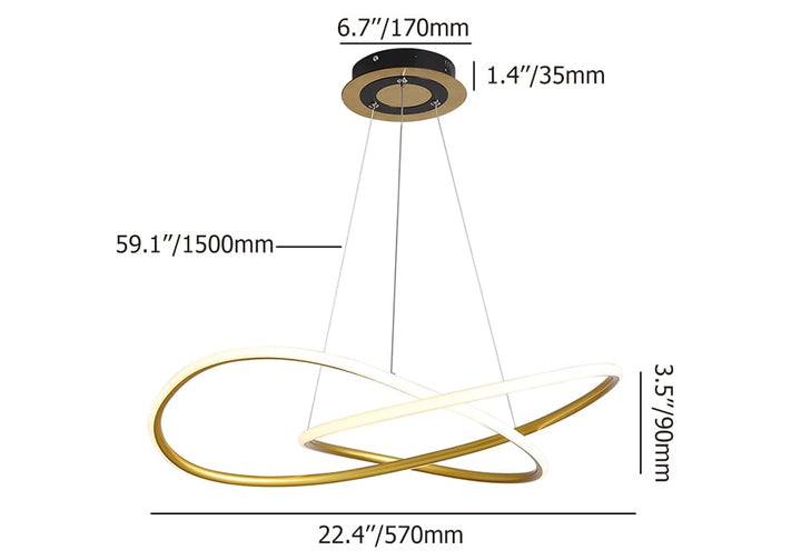 Gold Circle Pendant Light LED Ceiling Light
