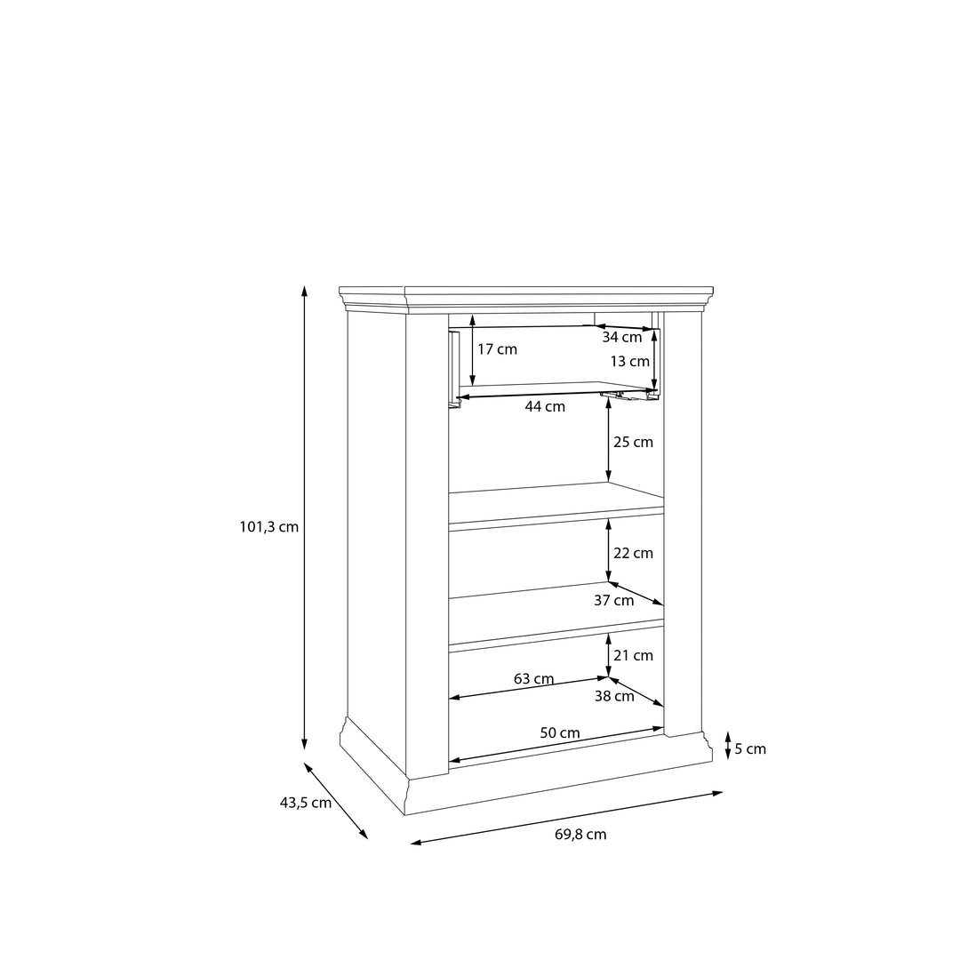 Pontypool Shoe Cabinet with Drawer in Grey and Mauvella Oak