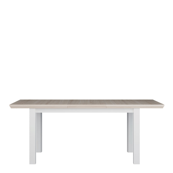 Pontypool Rectangular Dining Table 150x90cm in White and Riva Oak