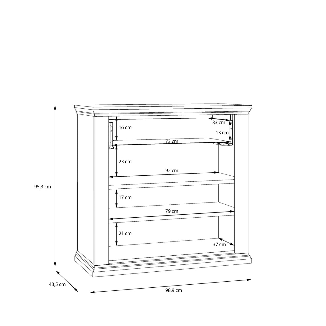 Pontypool 2 Door 1 Drawer Small Sideboard in White and Riva Oak