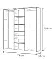Tulip Large Grey and White Open Door Wardrobe