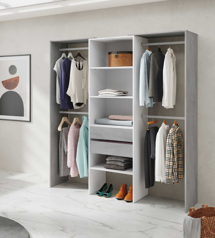 Tulip Large Grey and White Open Door Wardrobe