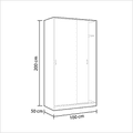 Jasmine Canadian Oak Effect Small Narrow Sliding 2 Door Wardrobe