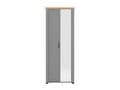 Marigold Grey And Artisan Oak Slim Narrow Mirrored Wardrobe