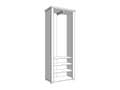 Marigold Grey And Artisan Oak Slim Narrow Mirrored Wardrobe