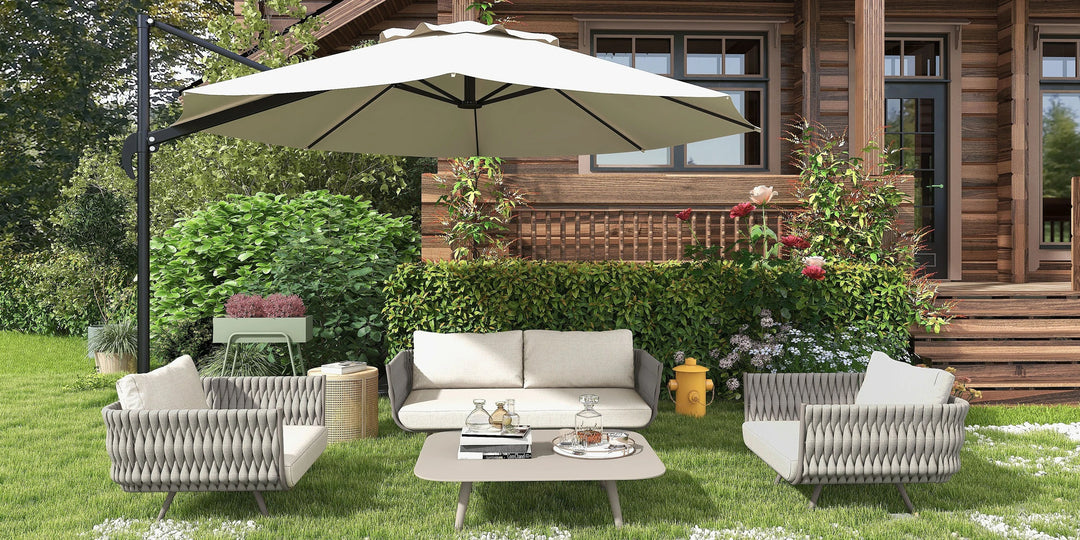 4 Pieces Outdoor Sectional Sofa Set