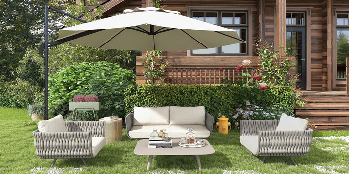 4 Pieces Outdoor Sectional Sofa Set