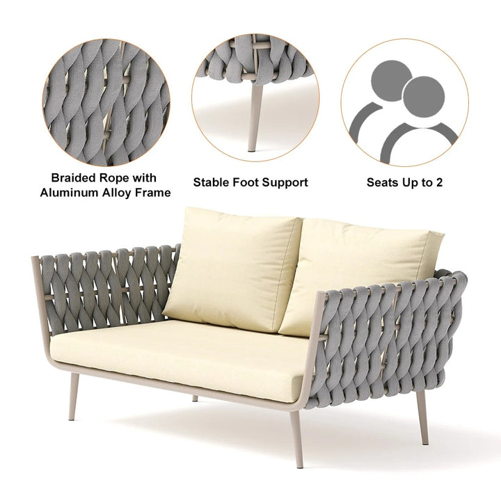 4 Pieces Outdoor Sectional Sofa Set