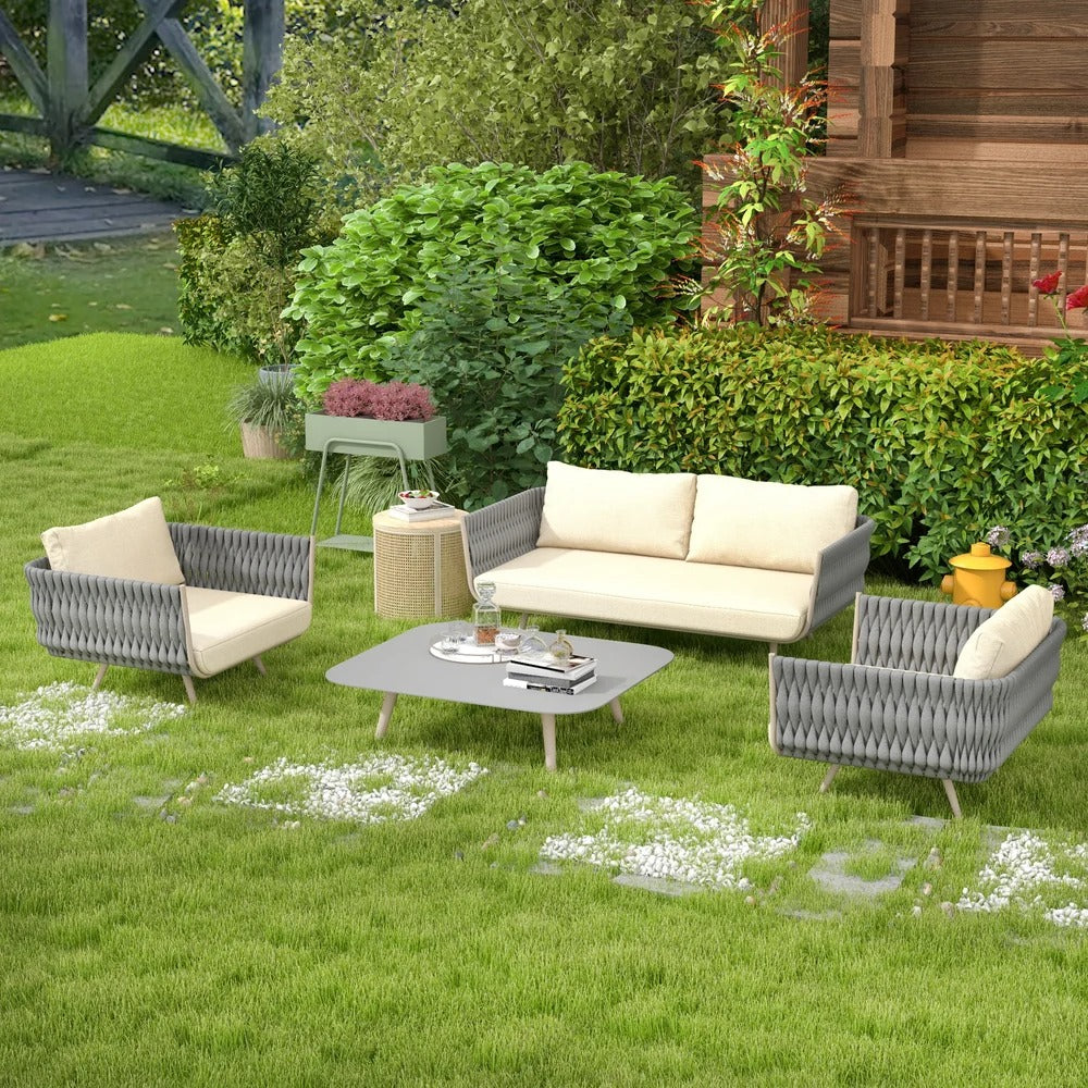 4 Pieces Outdoor Sectional Sofa Set
