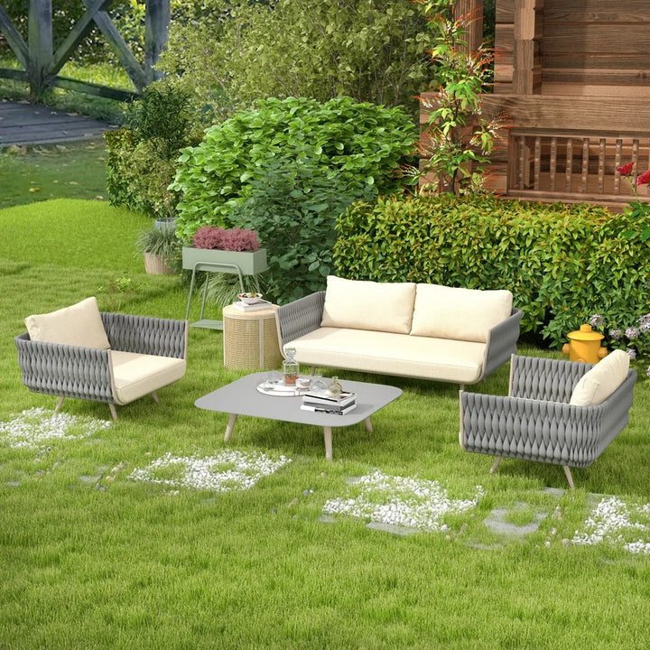 4 Pieces Outdoor Sectional Sofa Set
