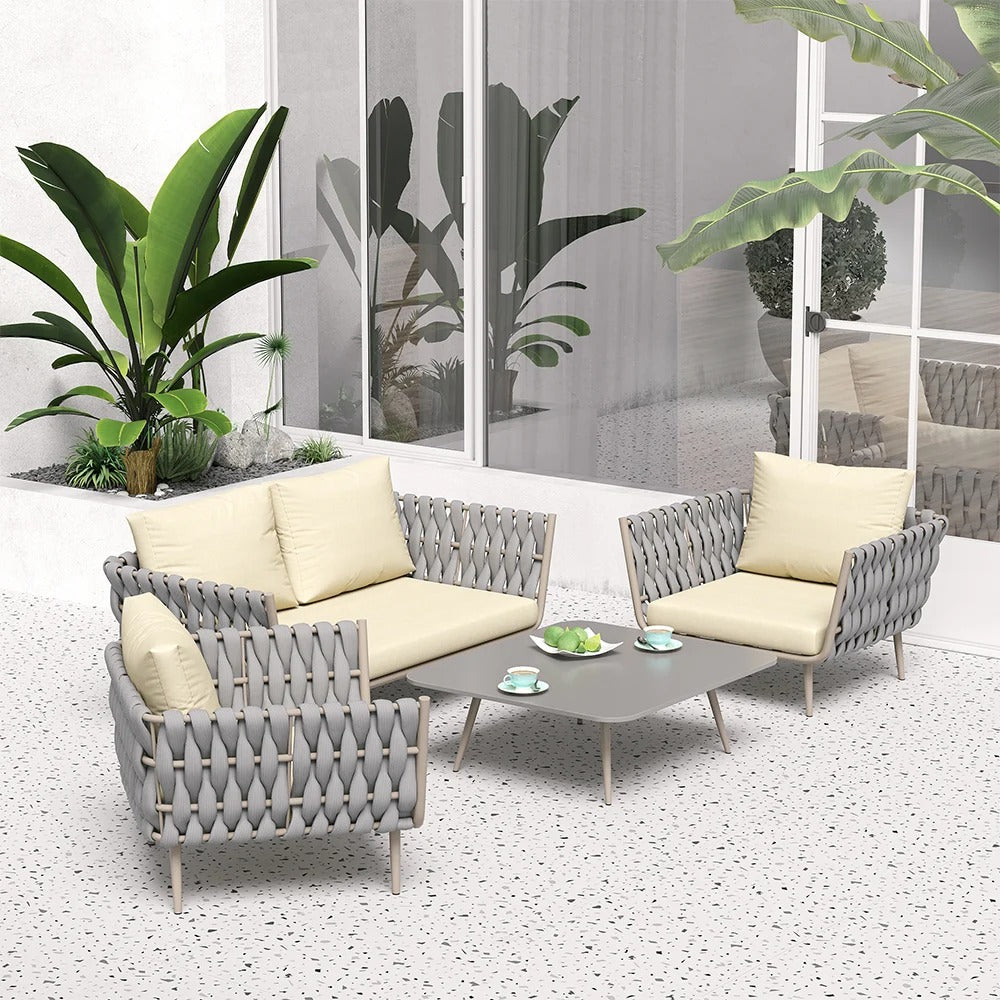 4 Pieces Outdoor Sectional Sofa Set