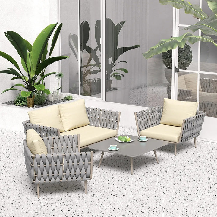 4 Pieces Outdoor Sectional Sofa Set