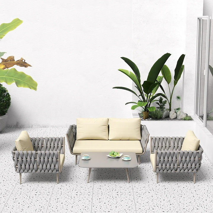 4 Pieces Outdoor Sectional Sofa Set
