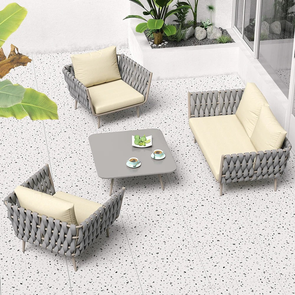 4 Pieces Outdoor Sectional Sofa Set