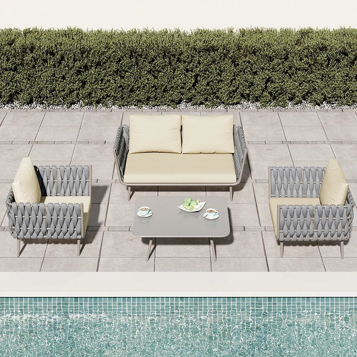 4 Pieces Outdoor Sectional Sofa Set