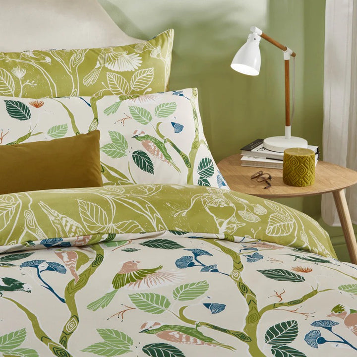 Leaflike Printed Soft Touch Duvet Cover Set Multi/Sage