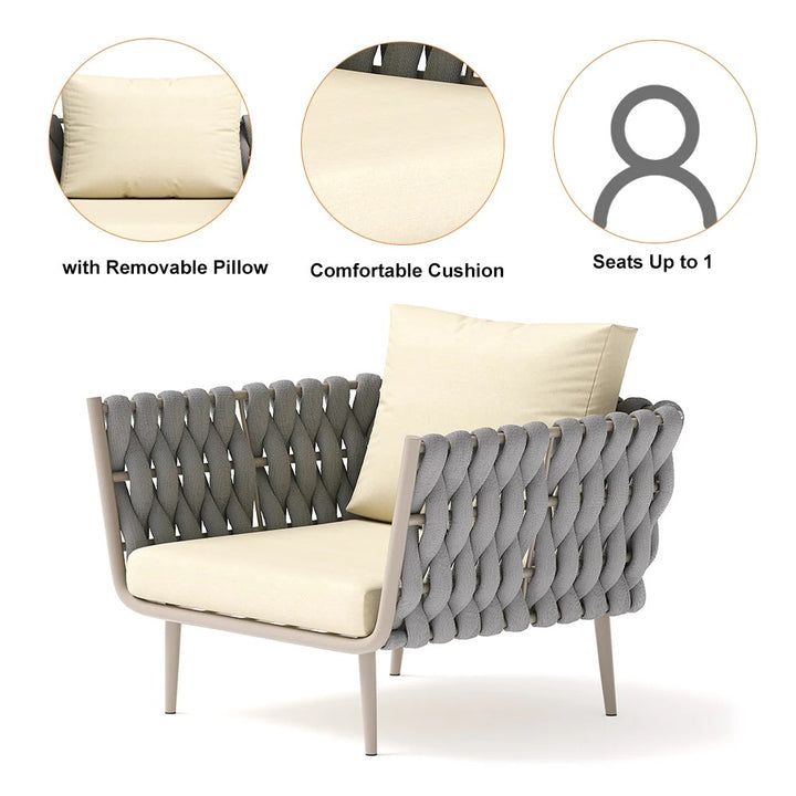 4 Pieces Outdoor Sectional Sofa Set