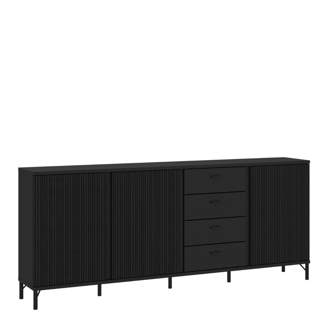 Usaka Sideboard 3 Door 4 Drawer in Black Graphite