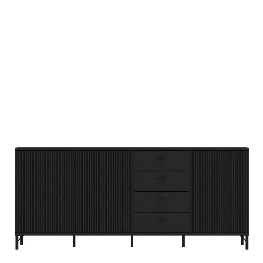 Usaka Sideboard 3 Door 4 Drawer in Black Graphite