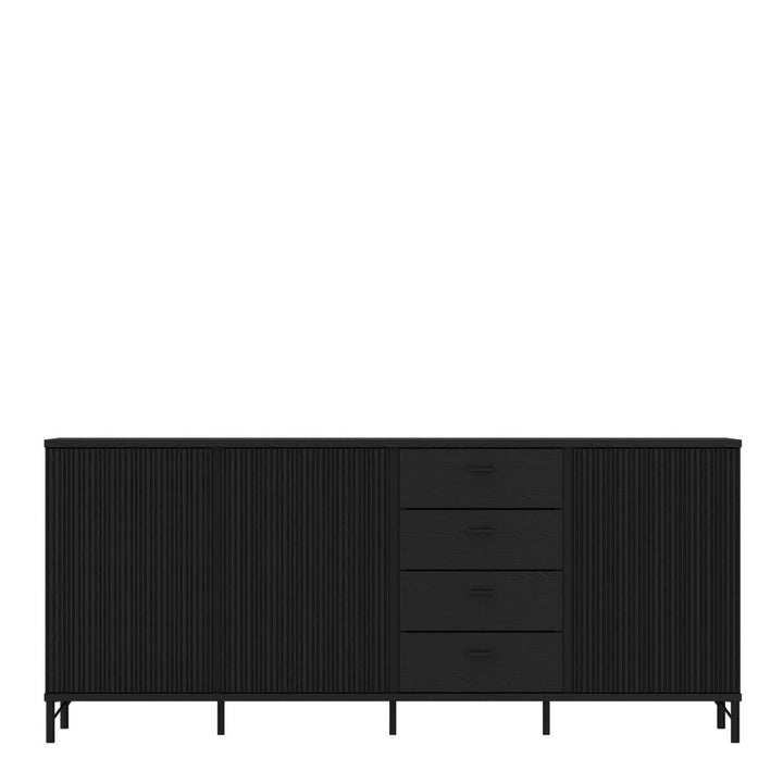Usaka Sideboard 3 Door 4 Drawer in Black Graphite