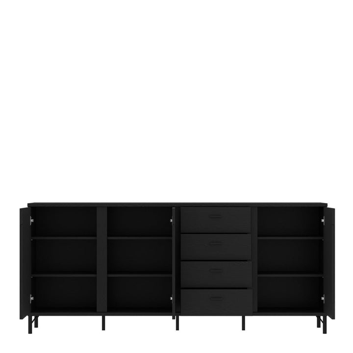 Usaka Sideboard 3 Door 4 Drawer in Black Graphite