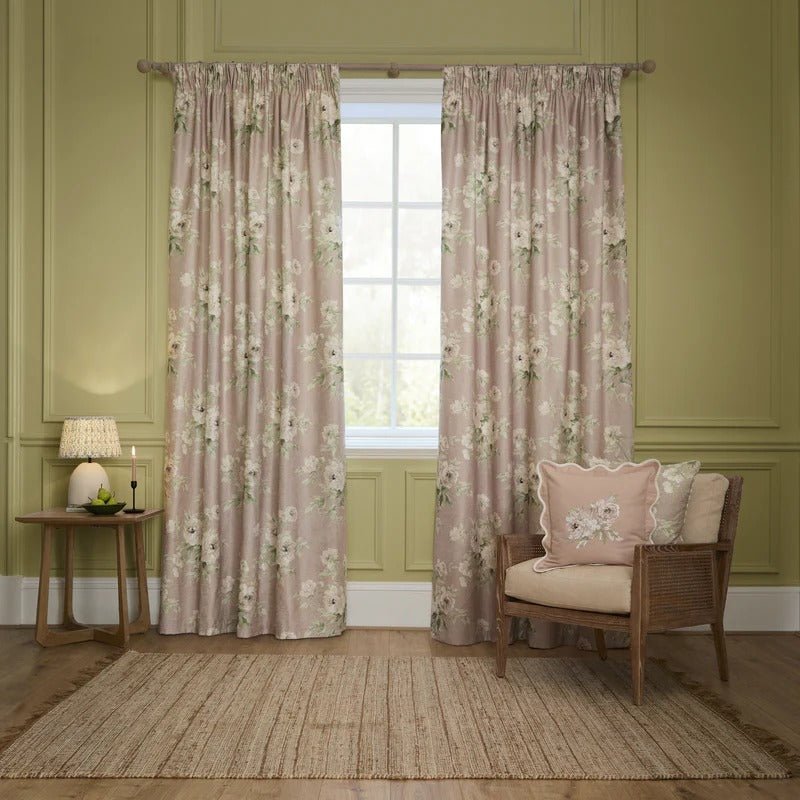 ADELE EYELET CURTAINS ROSE