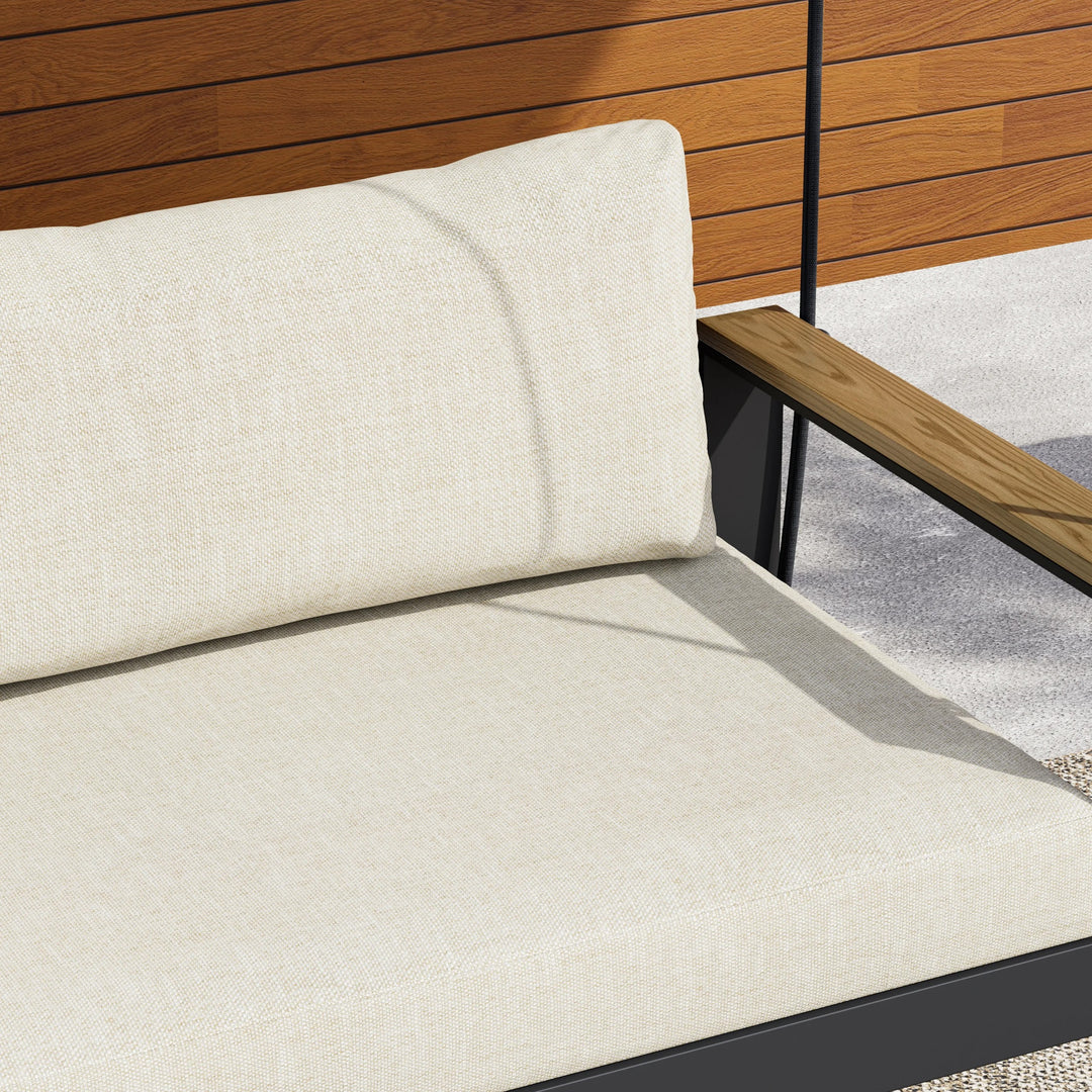 Tevara Outdoor Hanging Daybed in Beige Aluminium with Cushion