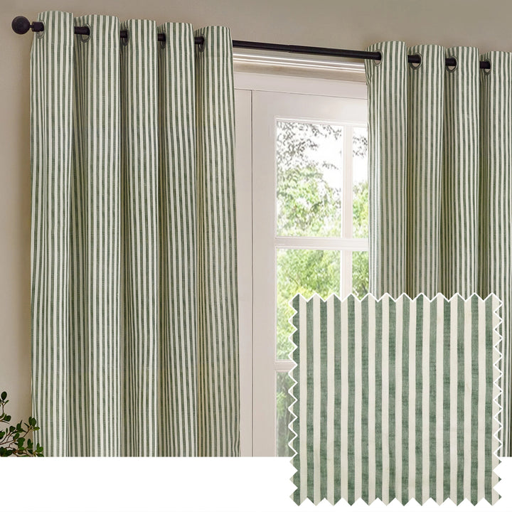 HEBDEN EYELET CURTAINS FOREST GREEN